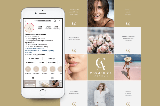 Cosmedica Australia graphic design work